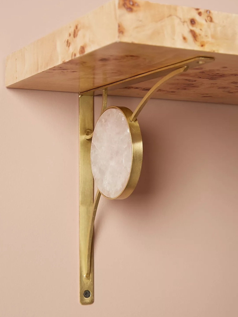 Anthropologie Rose Quartz Shelf Bracket - Set of 2